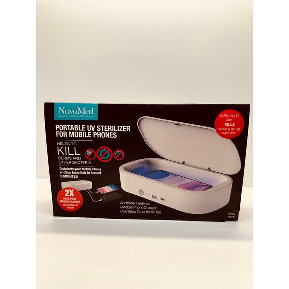 NuvoMed Portable UV Sterilizer for Mobile Phones 2X Dual Port Charger - Picture 1 of 7